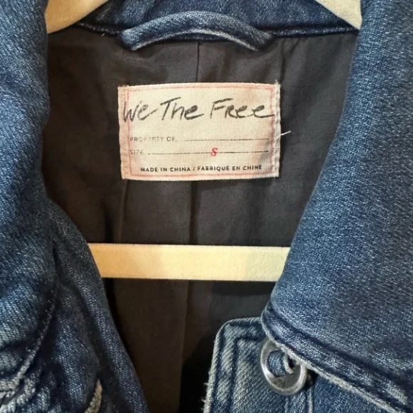 FREE PEOPLE WE THE FREE WOMENS PIECED TOGETHER DENIM JEAN PATCHWORK JACKET SMALL - Picture 3 of 5